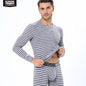 52025 StripeFlow Men's Viscose-Modal Thermal Underwear