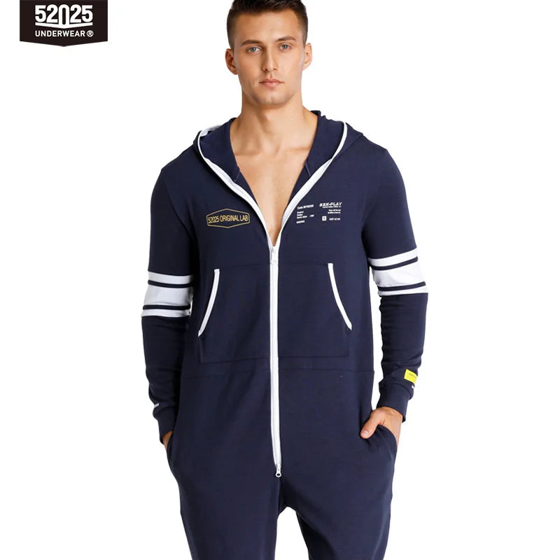52025 Weekend Hideout Men's Cotton Hooded Lounge Onesie