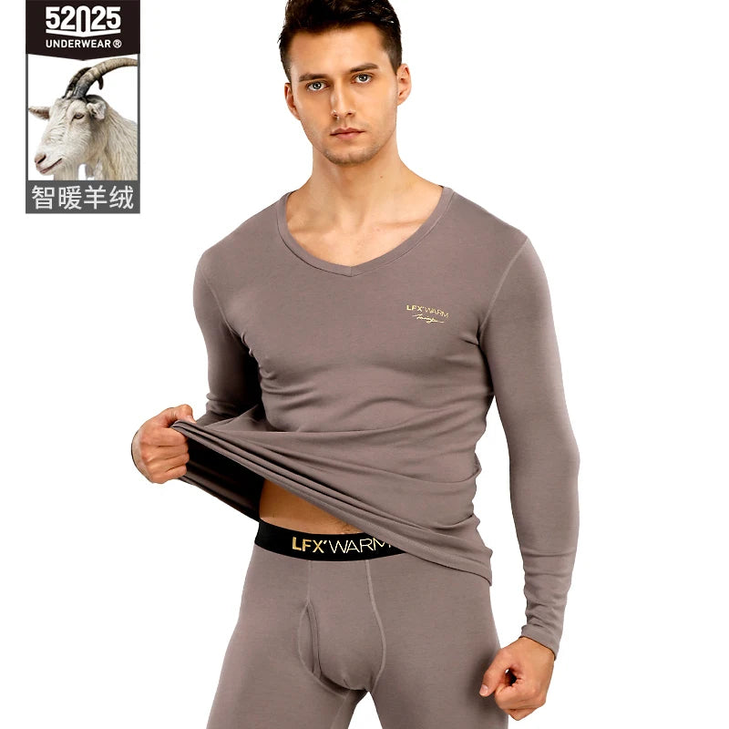 52025 LuxeWarm Men's Cashmere-Blend Thermal Underwear