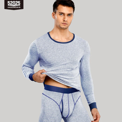 52025 StripeEase Men's Cotton-Modal Thermal Underwear