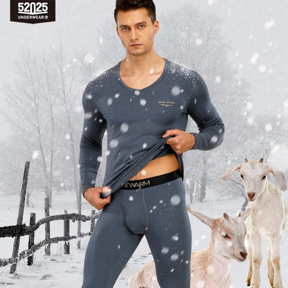 52025 LuxeWarm Men's Cashmere-Blend Thermal Underwear