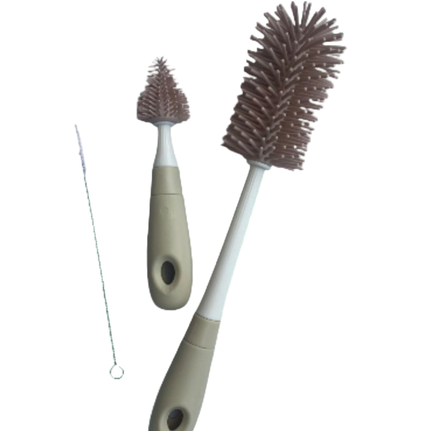 Silicone Bottle Brush Set 3-Pack - For Bottles, Teats & Straws