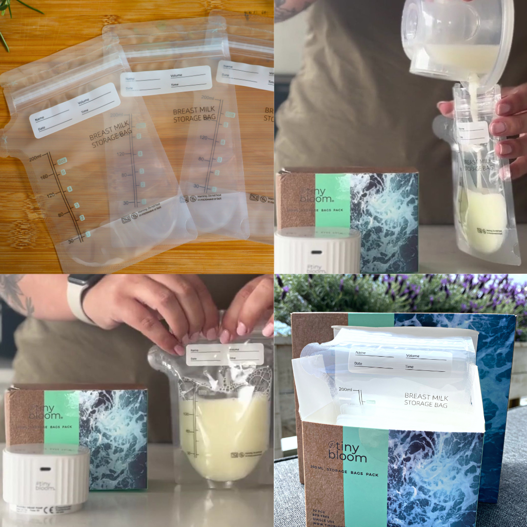 Breast Milk Storage Bags 200ml - 30 Pack, Pre-Sterilized, BPA-Free