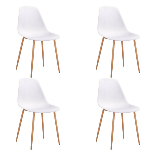 Alpine Dining Chair [White with Wooden Color Legs] Set of 4 sue-e furniture
