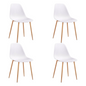Alpine Dining Chair [White with Wooden Color Legs] Set of 4 sue-e furniture