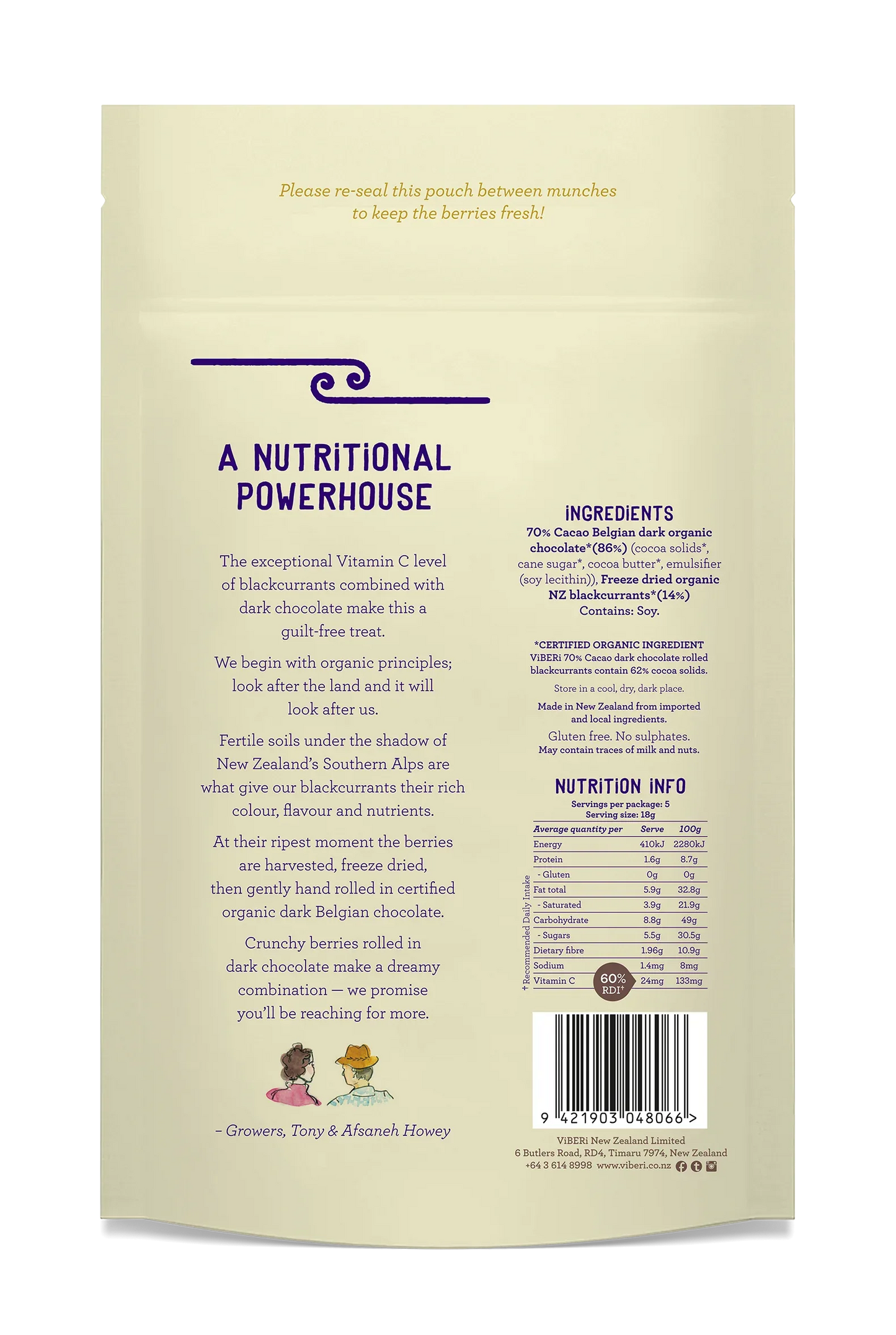 CACAO 70% Organic Dark Chocolate Rolled Blackcurrants 90gm