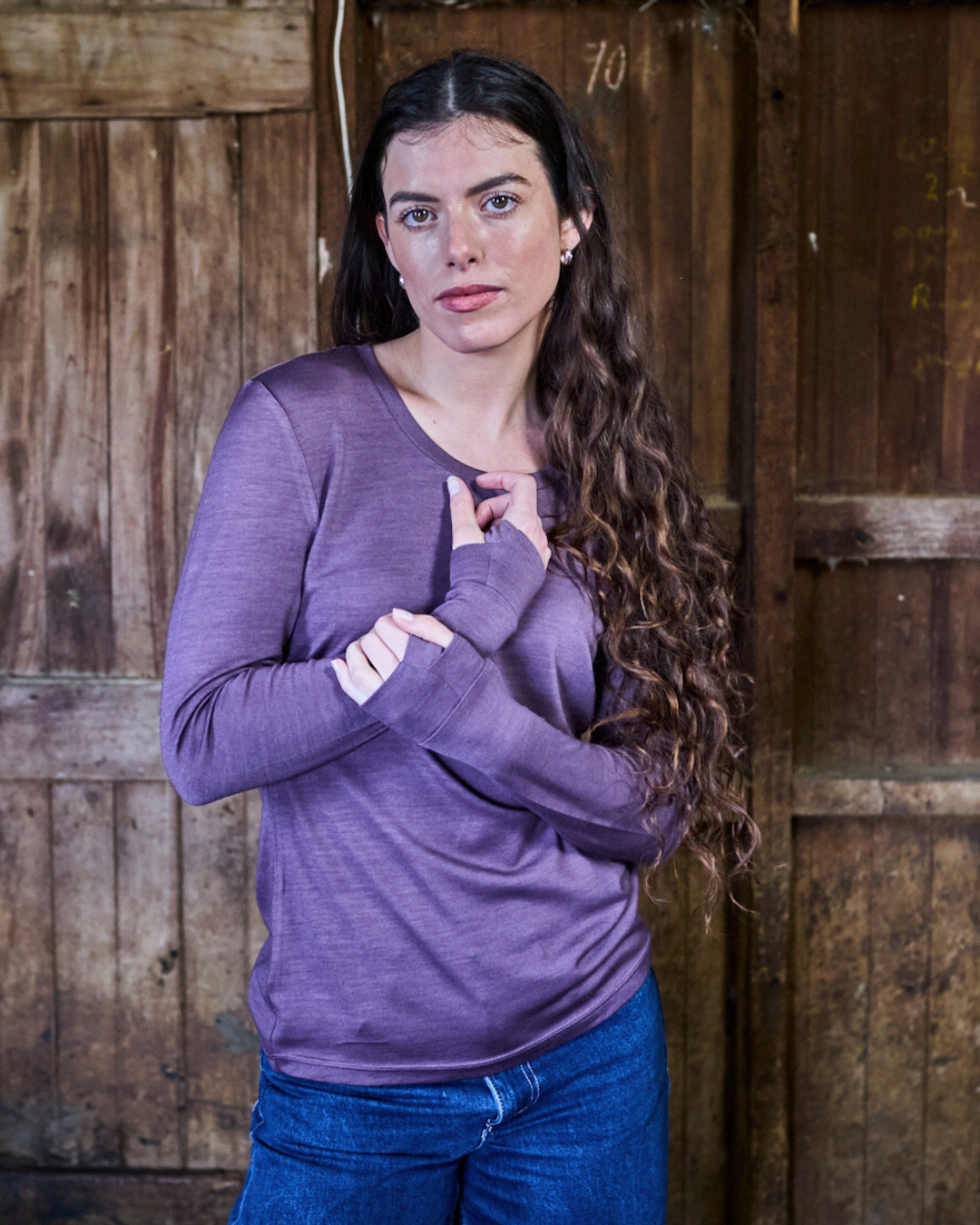 Women's Standard Long Sleeve - 100% Merino Wool, Plum Merino 365 NZ