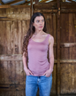 Women's Scoop Neck Tank Top - 100% Merino Wool, Rose Merino 365 NZ