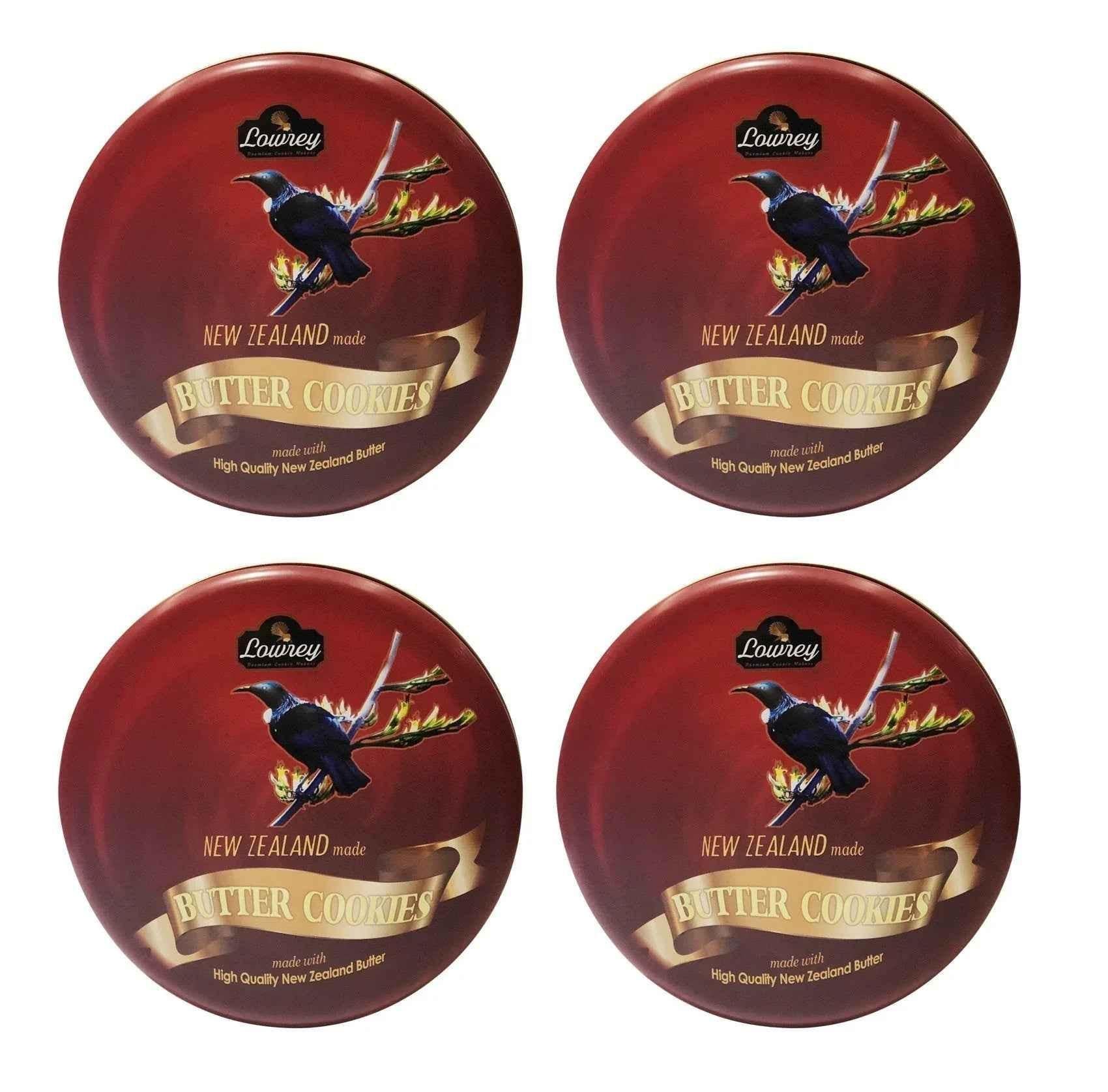 4 Tins of Lowrey Handmade Plain Butter Cookies (Value Pack)