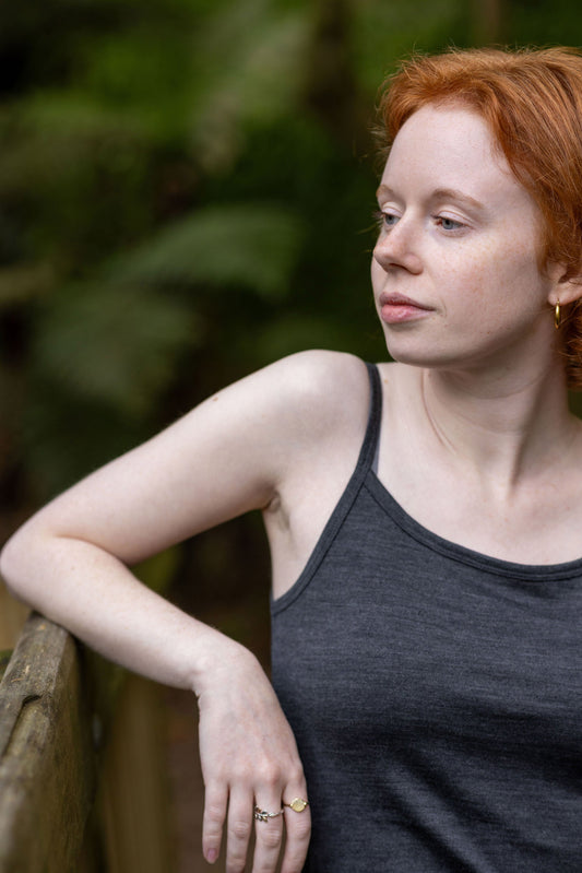 Women's Everyday Tank Top - 100% Merino Wool, Slate Grey Merino 365 NZ