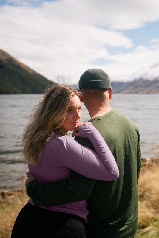 Women's OG Long Sleeve - 100% Merino Wool, Mauve Merino 365 NZ