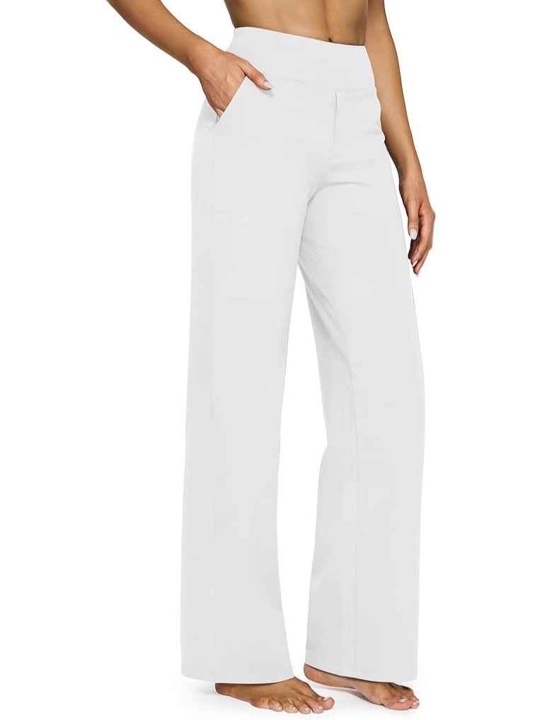 Casual high-waisted straight leg pants