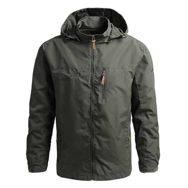 Men's Waterproof Sports Jacket — Power Bank Pocket & Cable Port | Spring & Autumn Outdoor