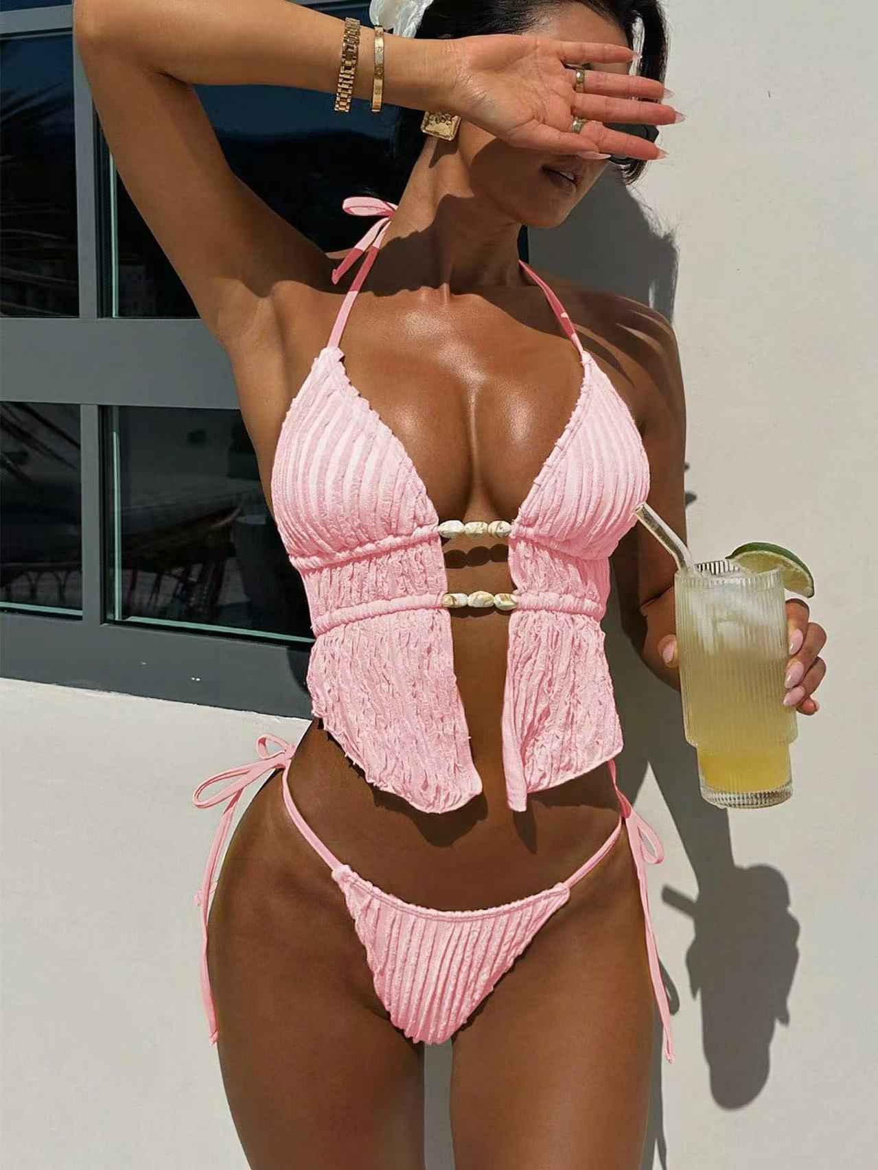 Adjustable Lace-Up Bikini Set
