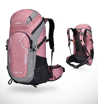 50L Nylon Hiking Backpack - Lightweight Outdoor Sports Pack with Embroidered Design | Adventure Rucksack