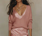 Casual Womens Knit Top and Skirt Set