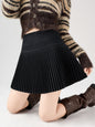 Brown woolen pleated skirt