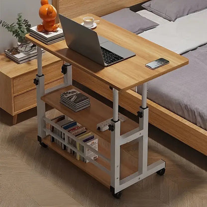 Adjustable Folding Desk with Storage Shelf & Wheels Habicare