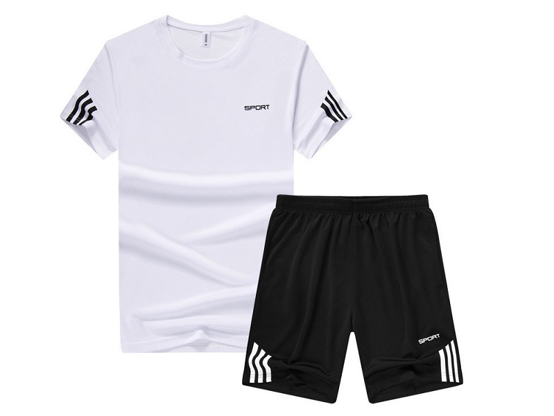 NZ-3XL-Mens 2 Piece Outfit Sport Set Short Sleeve Summer Leisure Short Thin Sets dealonline.co.nz