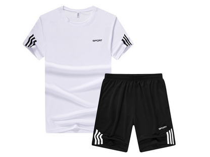 NZ-3XL-Mens 2 Piece Outfit Sport Set Short Sleeve Summer Leisure Short Thin Sets dealonline.co.nz