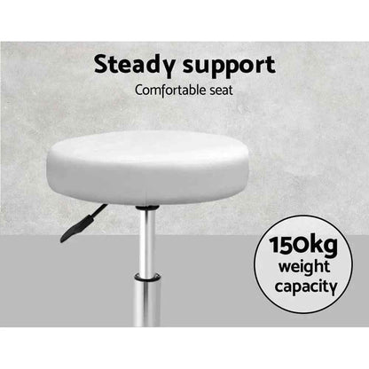 Artiss 2x Salon Stool Round Swivel Chair White