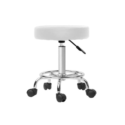 Artiss 2x Salon Stool Round Swivel Chair White.