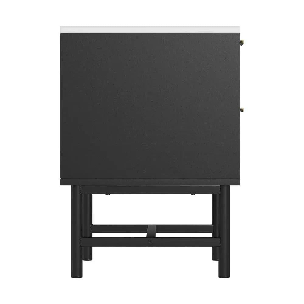 Artiss Bedside Table 2 Drawers - Black.