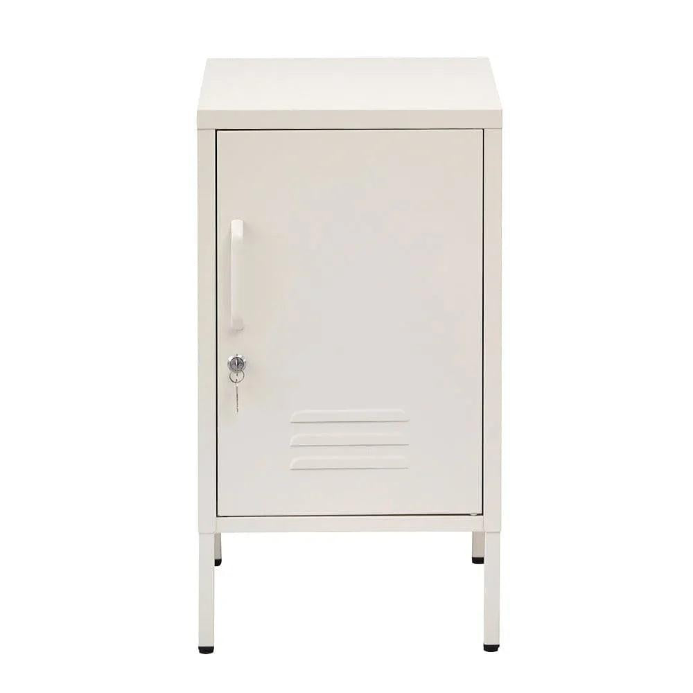 Artiss Bedside Table Metal Cabinet - White.