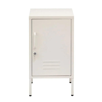 Artiss Bedside Table Metal Cabinet - White.