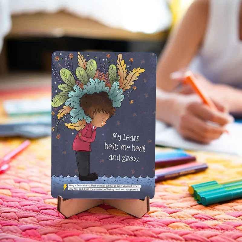 Affirmations card set for kids age 5 and up by Awesome Inc NZ, featuring colorful positive thinking cards for children.