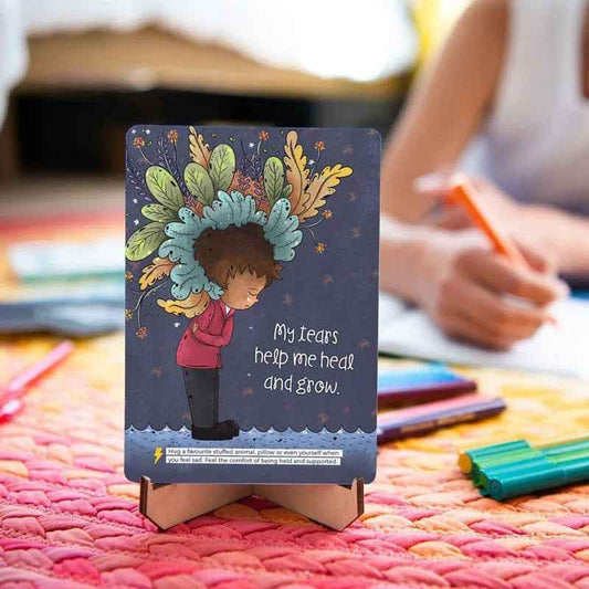 Affirmations card set for kids age 5 and up by Awesome Inc NZ, featuring colorful positive thinking cards for children.