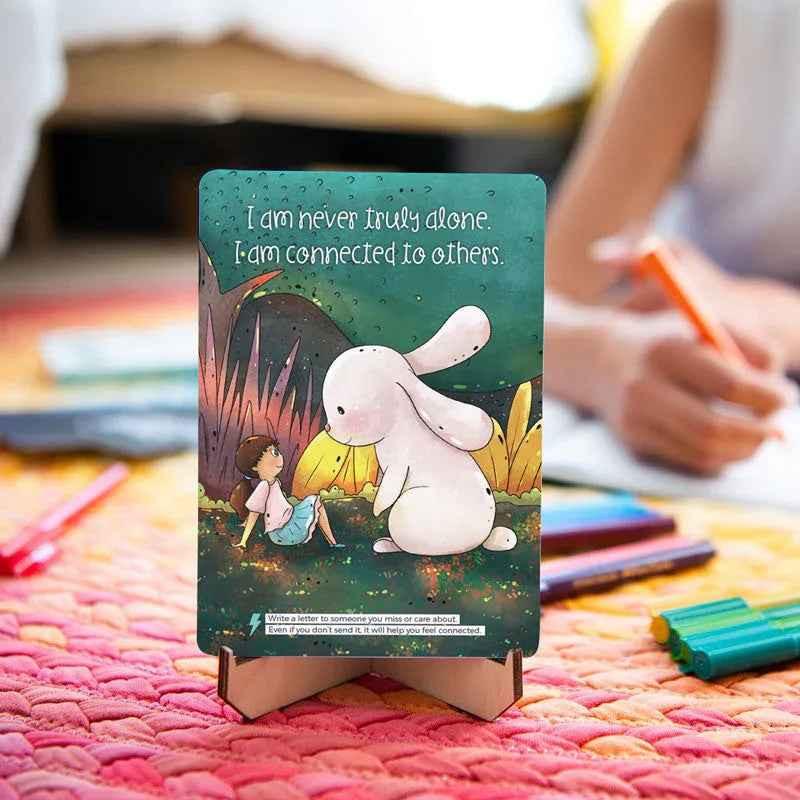 Colorful affirmation card set for kids by Awesome Inc NZ, featuring positive messages to inspire confidence and mindset for ages 5 and up.