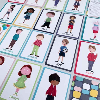 Emotional Warriors card set for kids age 3+ by Awesome Inc NZ, featuring colorful educational cards to help kids explore emotions.
