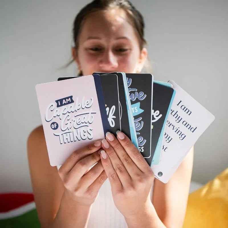 Positive affirmation cards for kids by Awesome Inc NZ, inspiring card set designed for children aged 6 and above.