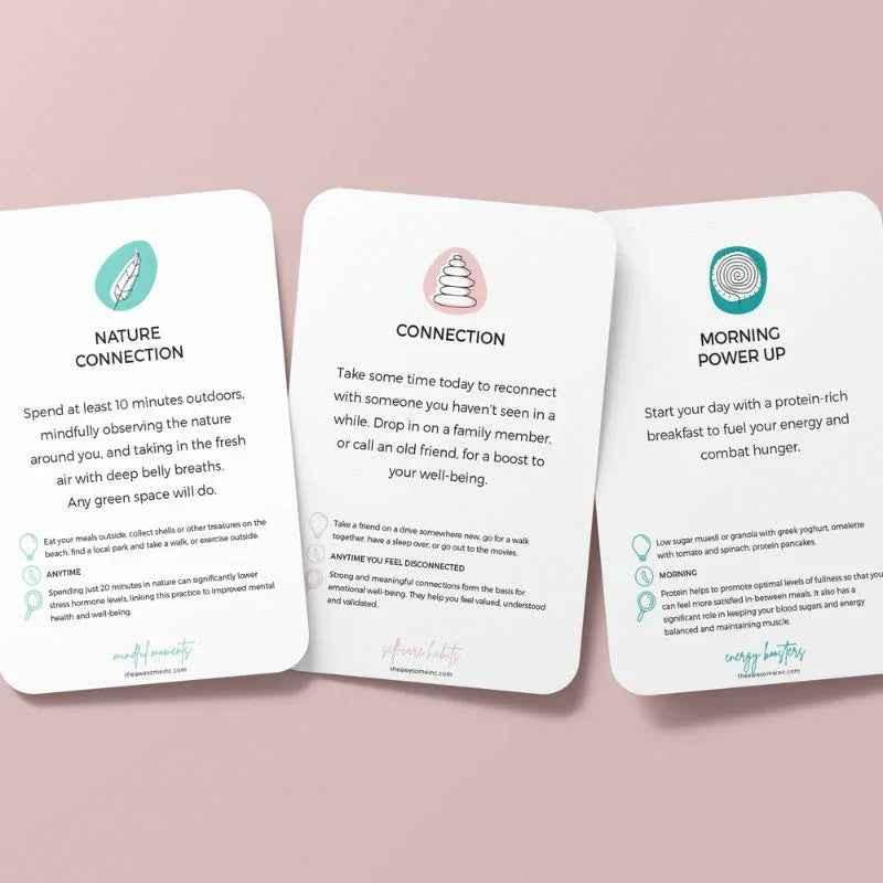 Thrive Daily Wellness Card Deck for Kids by Awesome Inc NZ, featuring colorful cards with positive prompts and activities for children aged 9+.