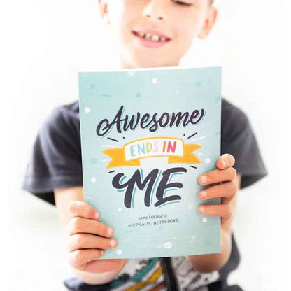 Resilient ME Gratitude Journal for Kids by Awesome Inc NZ, colorful kids' journal with positive prompts for ages 5-12.