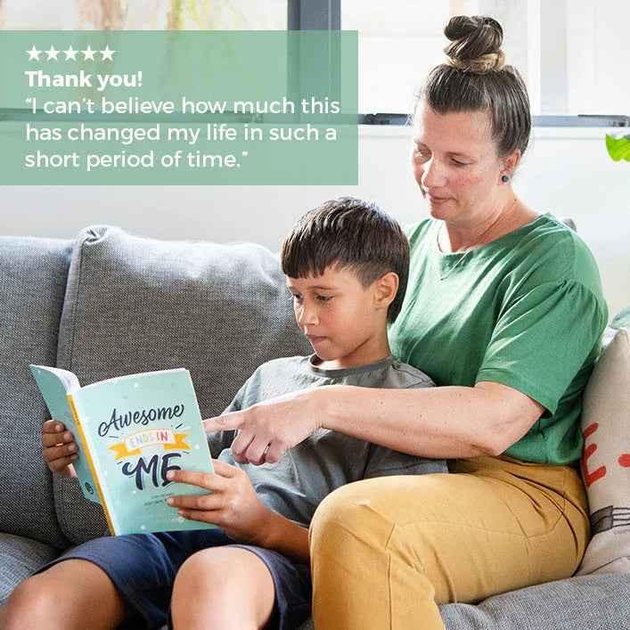 Resilient ME Gratitude Journal for Kids by Awesome Inc NZ, with colorful cover and space for kids aged 5-12 to write gratitude.