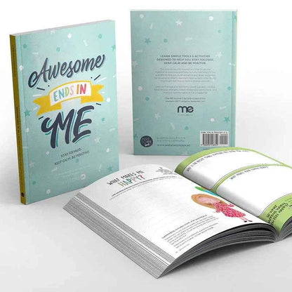Resilient ME Gratitude Journal for Kids by Awesome Inc NZ, age 5-12, featuring colorful cover and space for daily gratitude entries.