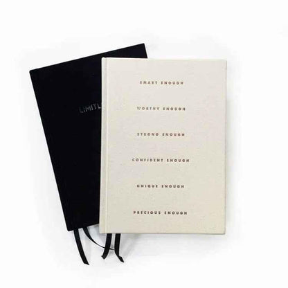 Natural linen gratitude journal for teenagers, "I Am... Mindset Journal for Teenagers" by Awesome Inc NZ, featuring positive affirmations.