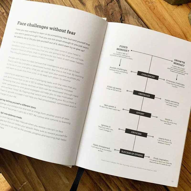 Natural linen gratitude journal for teenagers, I Am... Mindset Journal by Awesome Inc NZ, designed to promote positive self-reflection.