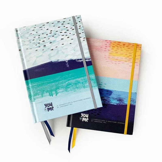 Ocean yellow You + ME Connection Gratitude Journal by Awesome Inc NZ, featuring a cheerful design for mindfulness and gratitude.