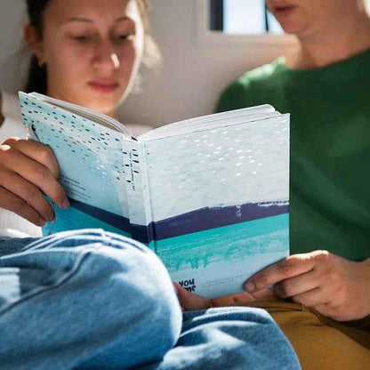 Ocean yellow You + ME Connection Gratitude Journal by Awesome Inc NZ, featuring inspiring design and space for daily reflections.