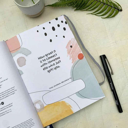 Set of You + ME Connection Gratitude Journals by Awesome Inc NZ in ocean yellow, featuring inspiring prompts and space for reflection.