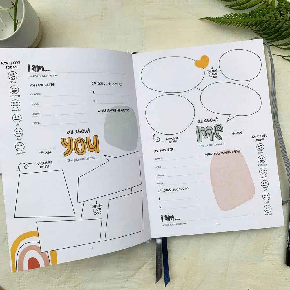 Ocean yellow You + ME Connection gratitude journal by Awesome Inc NZ, featuring a spiral-bound design and inspiring cover art.