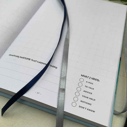 Ocean yellow You + ME Connection gratitude journal by Awesome Inc NZ with inspiring prompts and space for reflection.