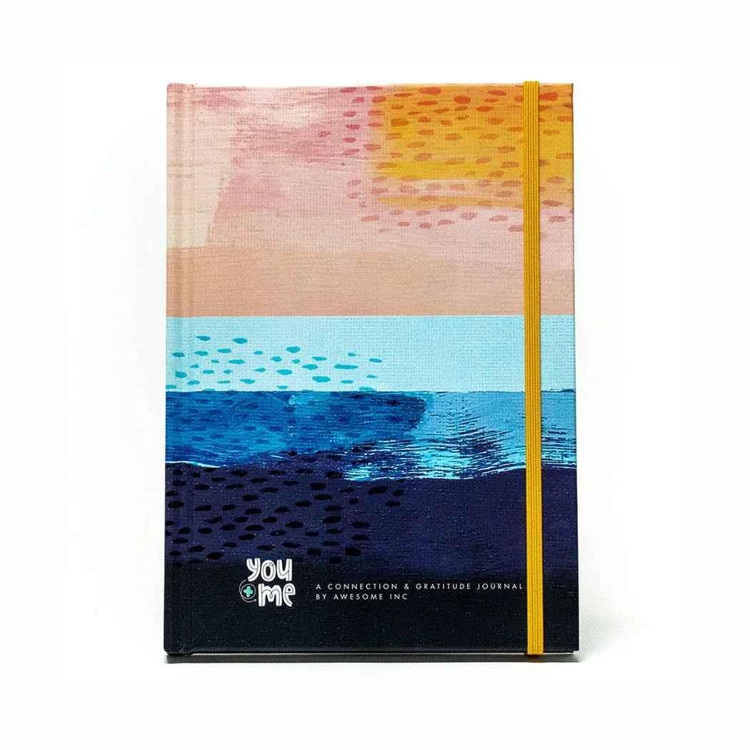 Ocean yellow You + ME Connection Gratitude Journal by Awesome Inc NZ with inspiring cover design for journaling and reflection.