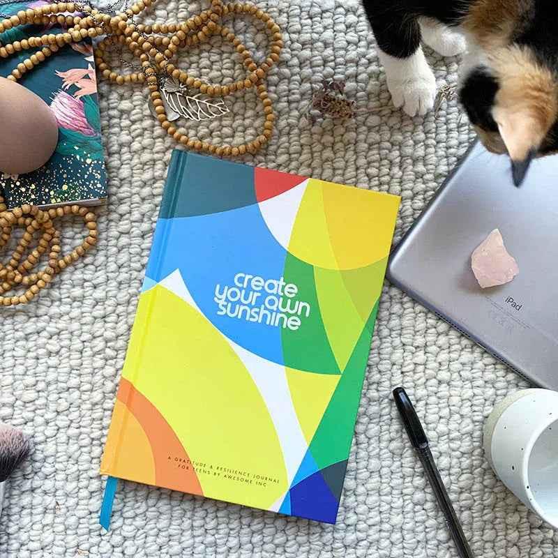 Resilient ME Gratitude Journal for Teens by Awesome Inc NZ, featuring a colorful cover designed for ages 12-18.