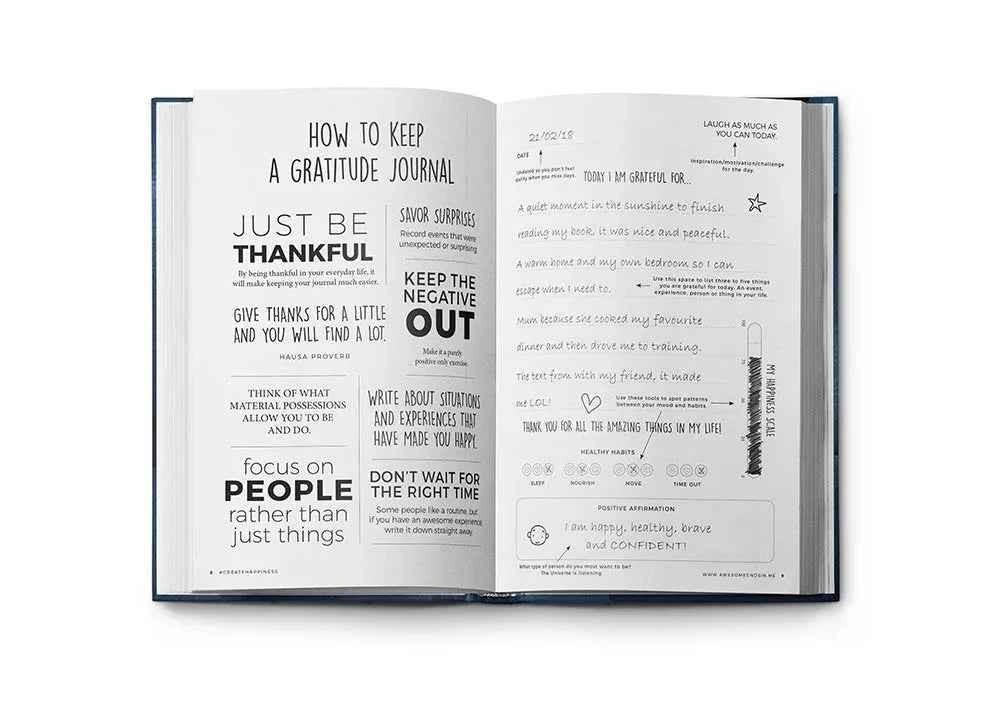 Resilient ME gratitude journal for teens by Awesome Inc NZ, featuring a colorful cover with inspiring designs for ages 12-18.