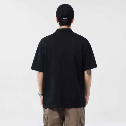 Black and white checkered men's Polo shirt