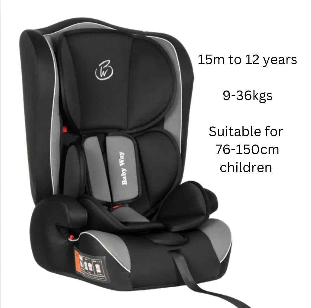 Baby Way NZ ComFit portable and convertible booster car seat for babies and toddlers, with adjustable features and safety padding.